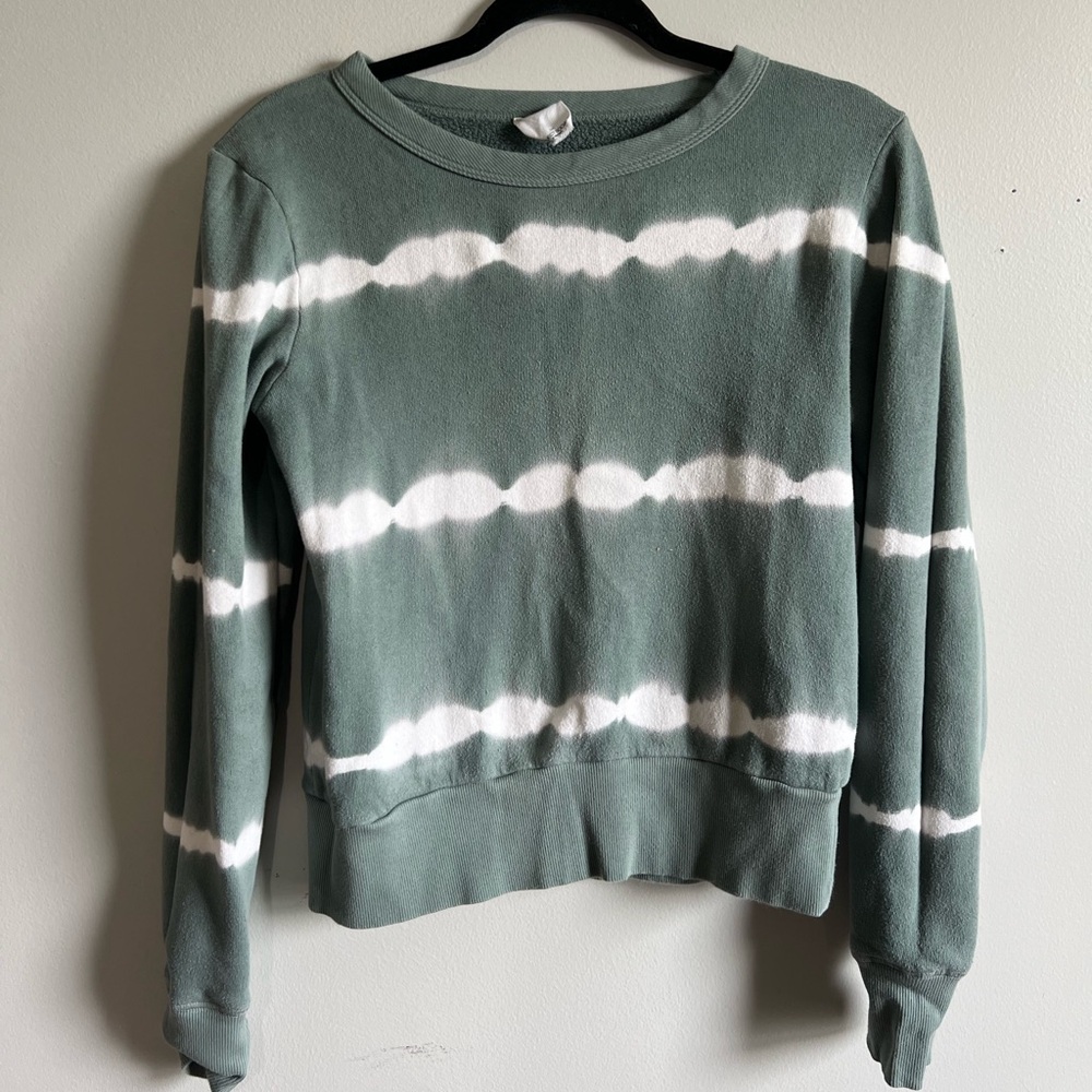 Xsmall Green and White Tie-Dye Sweatshirt